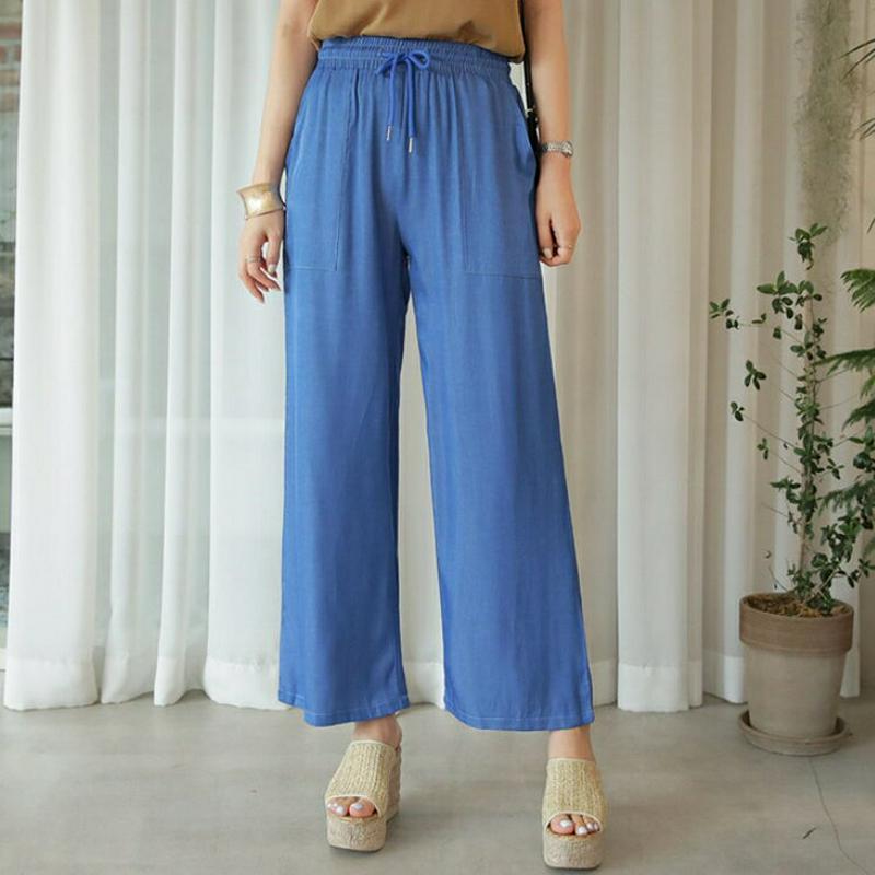 ドロストポケットワイドパンツ・全1色・b61933 レディース【pt】【ワイドパンツ ロングパンツ ワイド ロング パンツ ズボ