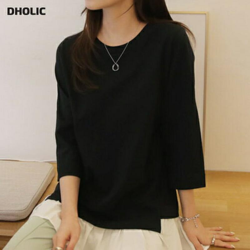 フリルヘムTシャツ・全3色・b61936 レディース【tops】【トップス Tシャツ 七分丈 七分袖 7分丈 7分袖 フリル フ
