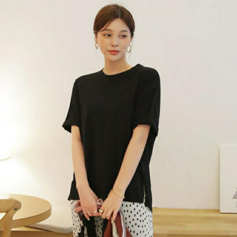 アンバランスヘムTシャツ・全3色・b61935 レディース【tops】【トップス Tシャツ 半袖 ハーフスリーブ アンバランス 
