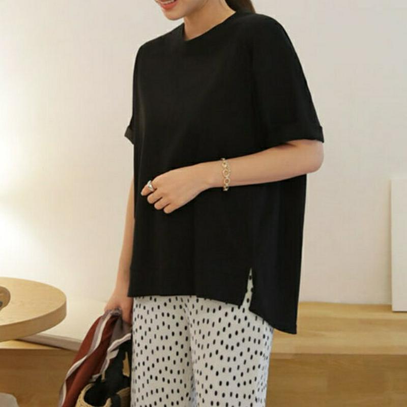 アンバランスヘムTシャツ・全3色・b61935 レディース【tops】【トップス Tシャツ 半袖 ハーフスリーブ アンバランス 