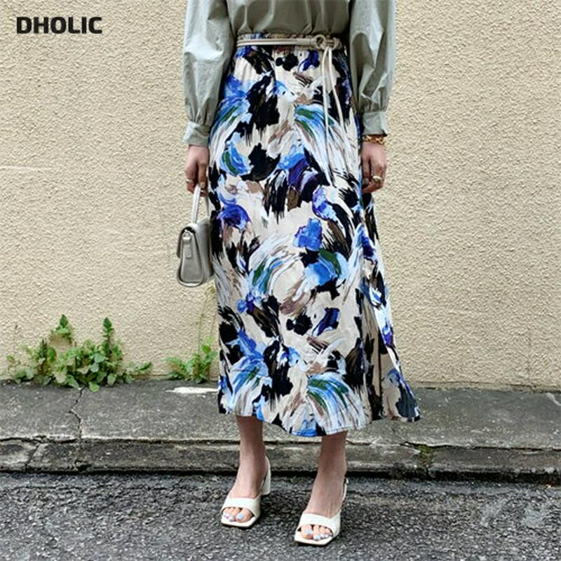 イージー花柄スカート・全2色・t61950 レディース【sk】【スカート ロング ロングスカート 花柄 フラワー イージー ウエ