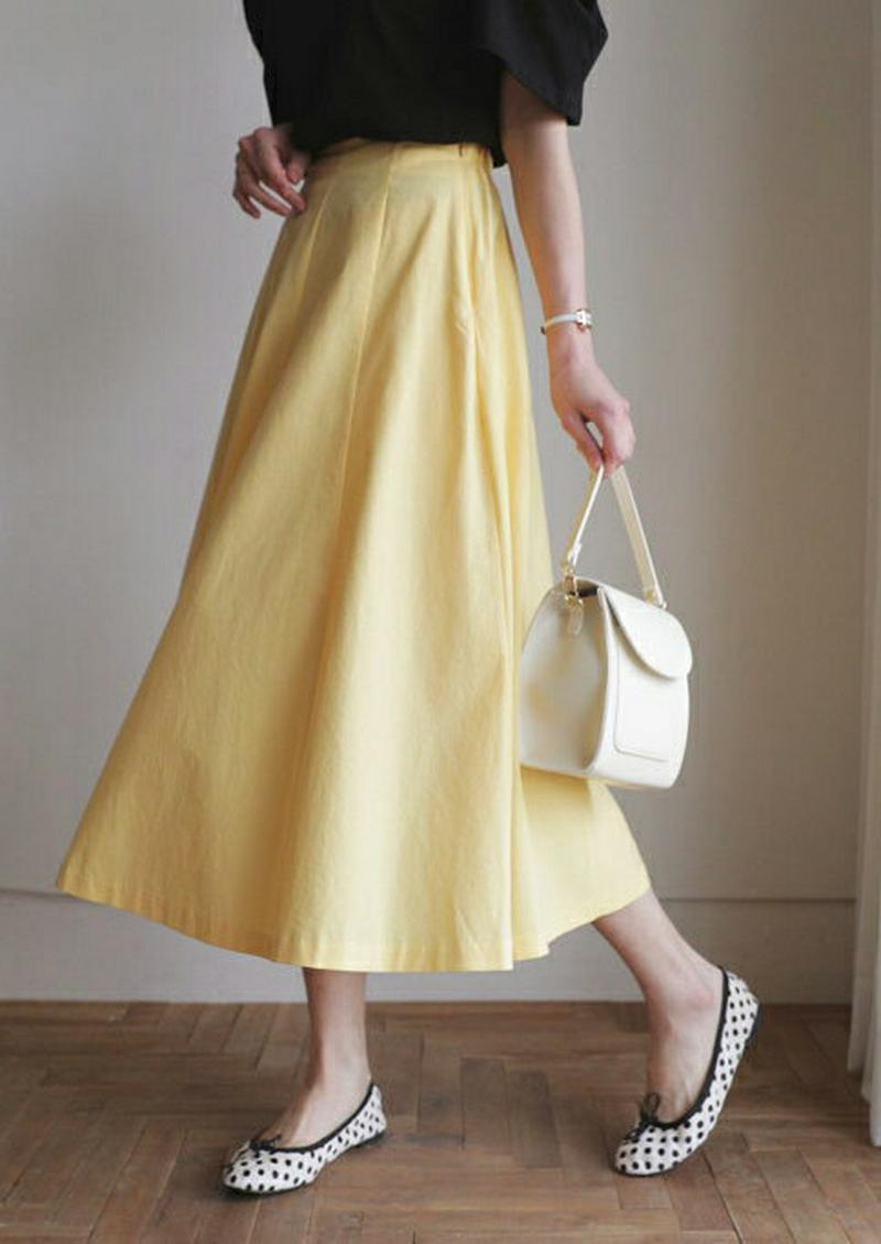 コットンAラインスカート・全3色・t59011 レディース 【sk】【スカート ロング ロングスカート Aライン コットン 単色