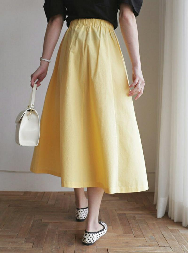 コットンAラインスカート・全3色・t59011 レディース 【sk】【スカート ロング ロングスカート Aライン コットン 単色