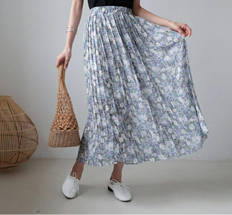 プリーツフローラルスカート・全2色・b59015 レディース 【sk】【スカート ロング ロングスカート プリーツ プリーツスカ