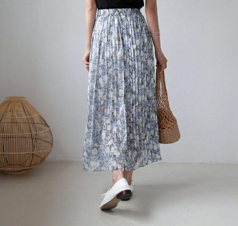 プリーツフローラルスカート・全2色・b59015 レディース 【sk】【スカート ロング ロングスカート プリーツ プリーツスカ