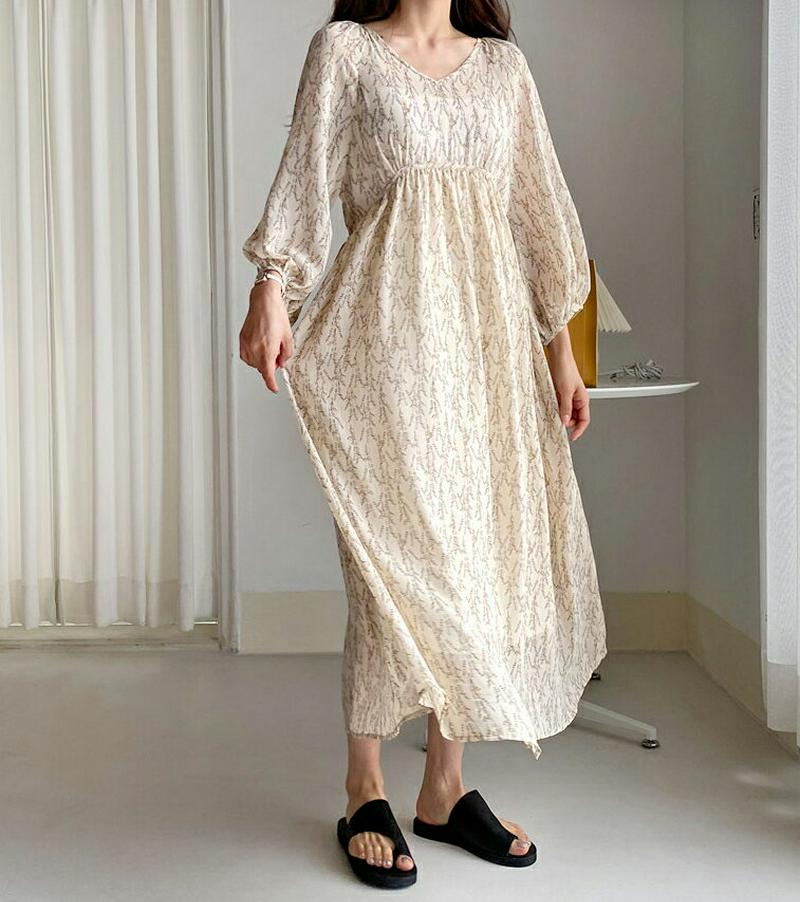 2WAY花柄ワンピース・全2色・b59005 レディース 【ops】【ワンピース ロング ロングワンピース 長袖 花柄 フラワー