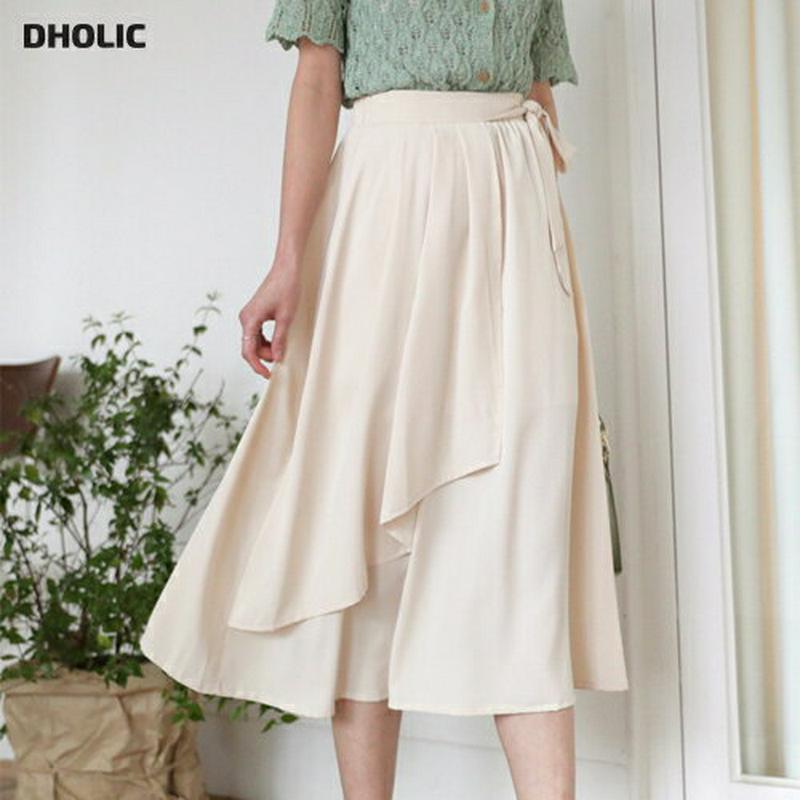 リボンラップフレアスカート・全3色・b59012 レディース 【sk】【スカート ミディ丈 ミディスカート フレア フレアスカー