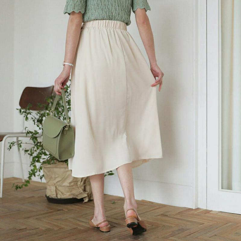 リボンラップフレアスカート・全3色・b59012 レディース 【sk】【スカート ミディ丈 ミディスカート フレア フレアスカー