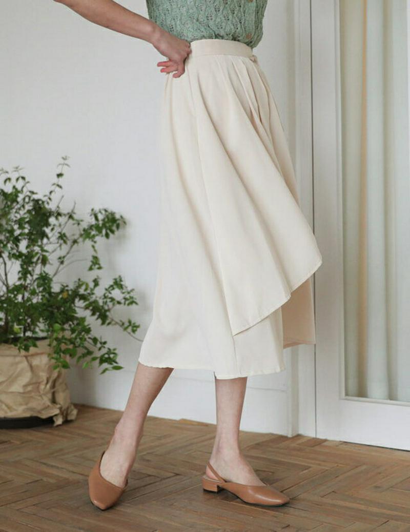リボンラップフレアスカート・全3色・b59012 レディース 【sk】【スカート ミディ丈 ミディスカート フレア フレアスカー