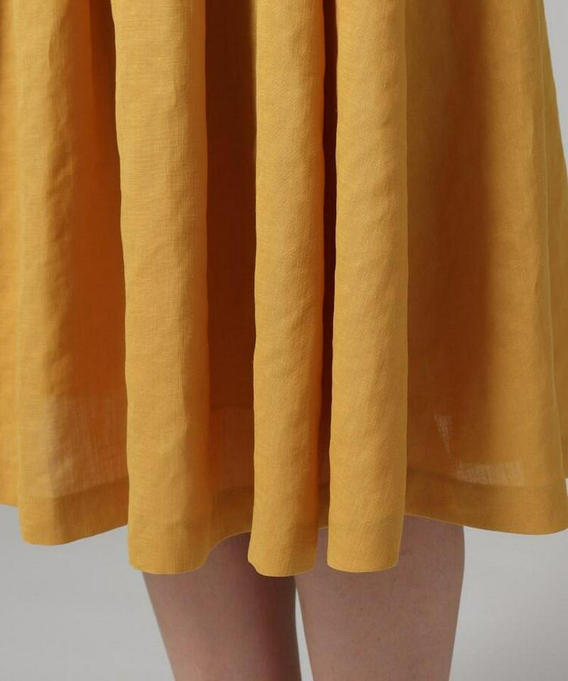 【洗える】リネン調リボン付きワンピース