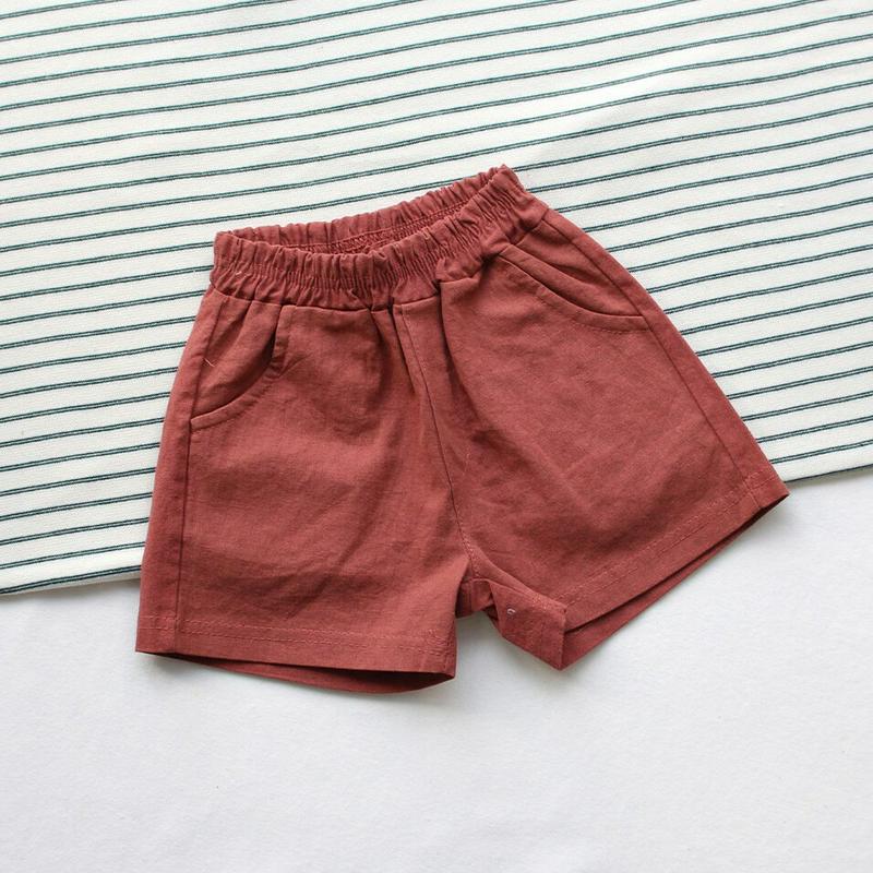 【キッズ只今20%OFF】リネン混ショートパンツ・p000868 キッズ【3~8才】【pt】【ショートパンツ ハーフパンツ パン