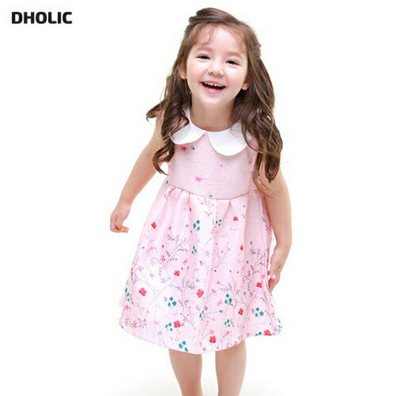 ラウンドカラー花柄スリーブレスワンピース・p001399 キッズ【3~8才】【ops】【ワンピース スリーブレス ノースリーブ 花柄 フラワー 可愛い かわいい ガーリー 女の子 こども 子供服 こども服】【KIDS】