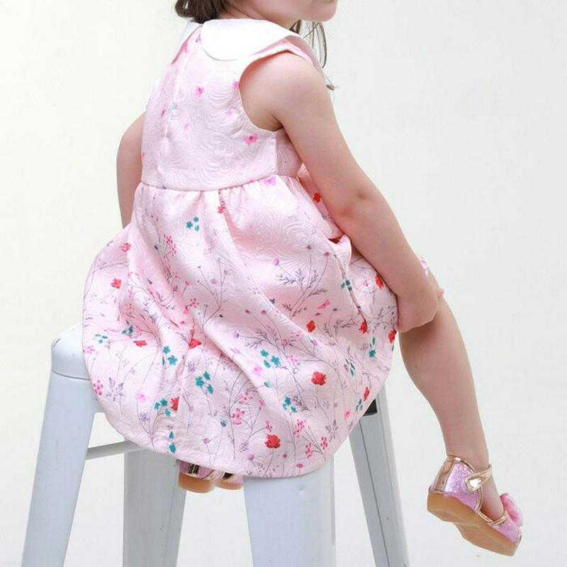 ラウンドカラー花柄スリーブレスワンピース・p001399 キッズ【3~8才】【ops】【ワンピース スリーブレス ノースリーブ 花柄 フラワー 可愛い かわいい ガーリー 女の子 こども 子供服 こども服】【KIDS】