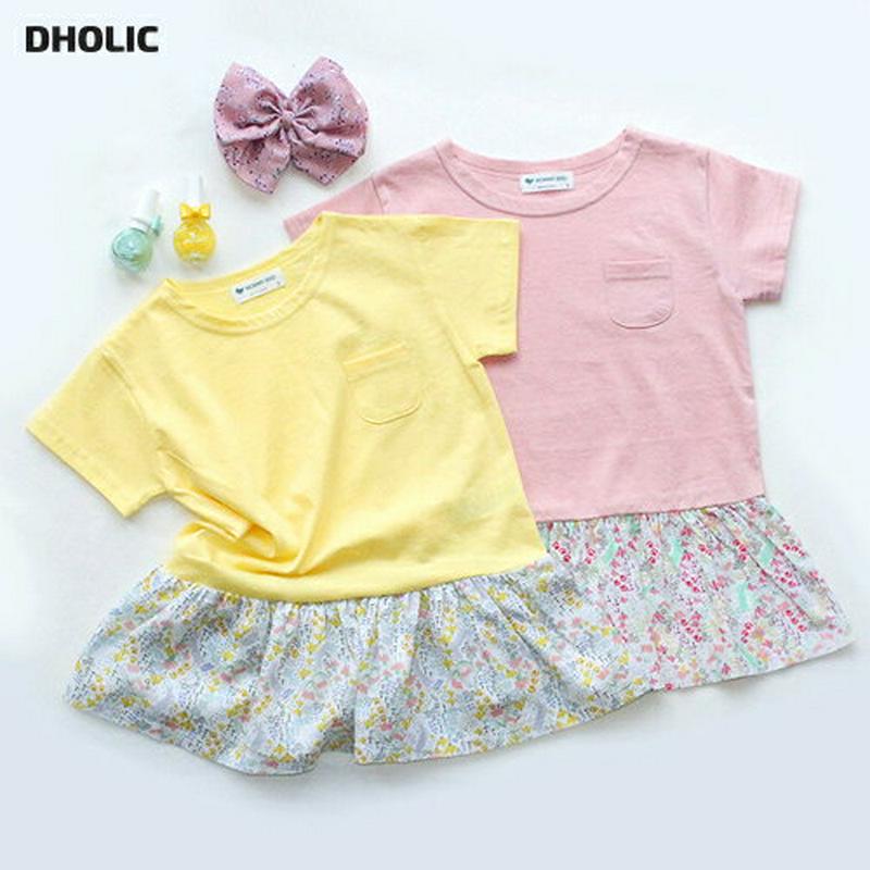 【キッズ只今20%OFF】パターンヘムTシャツワンピース・p001327 キッズ【3~8才】【ops】【ワンピース Tシャツワン