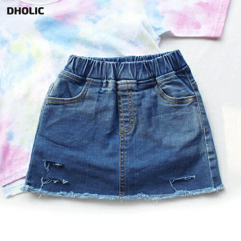 【キッズ只今20%OFF】ダメージデニムスカート・p001326 キッズ【3~8才】【sk】【スカート ミニスカート デニム デ