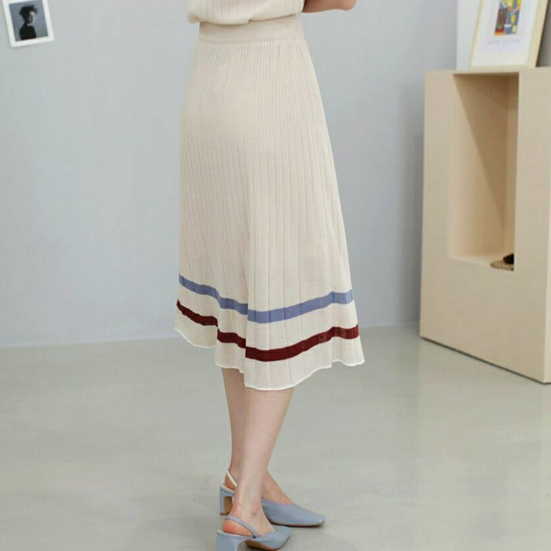 配色ニット&スカートSET・全2色・b61888 レディース【ops】【セットアップ トップス 半袖 ハーフスリーブ スカート 