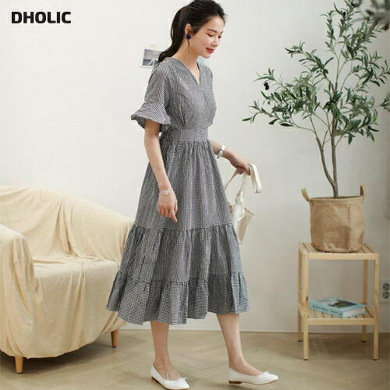 カシュクールチェックワンピース・全2色・t61890 レディース【ops】【ワンピース ロング ロングワンピース 半袖 ハーフス