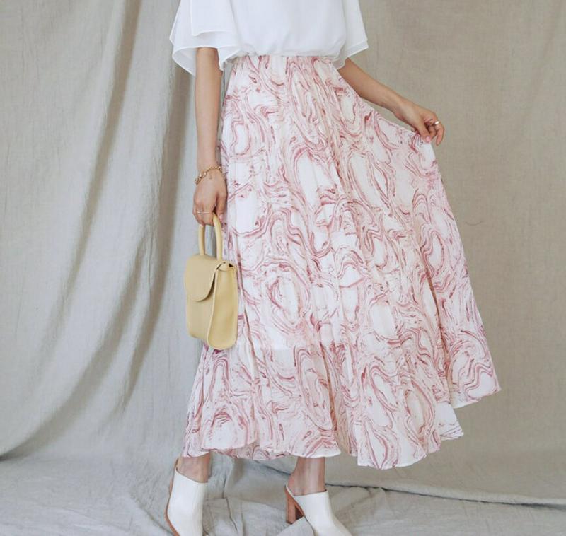 マーブリングプリーツスカート・全3色・b55878 レディース 【sk】【スカート ロング ロングスカート プリーツ プリーツス