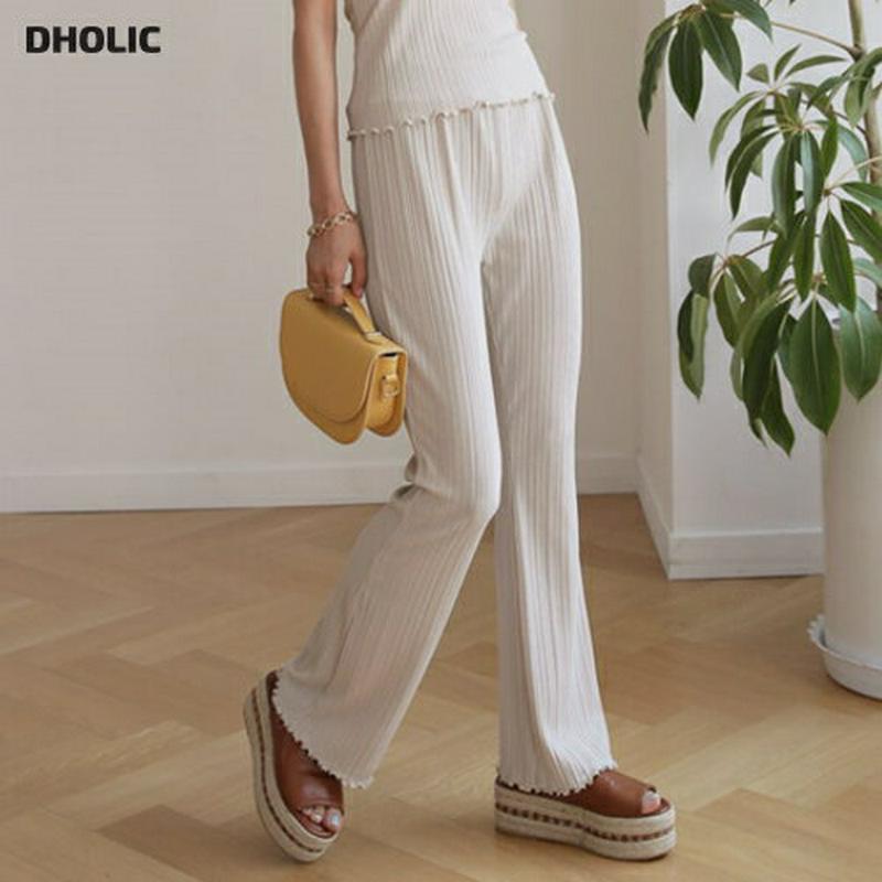 ウェーブリブパンツ・全2色・t55890 レディース 【pt】【パンツ ロングパンツ ズボン ボトムス リブパンツ リブ ウェー