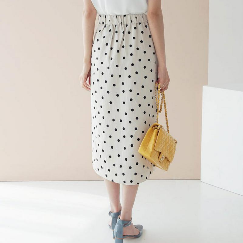 サイドスリットドットスカート・全3色・b55853 レディース 【sk】【スカート ロング ロングスカート ドット 柄 カジュア