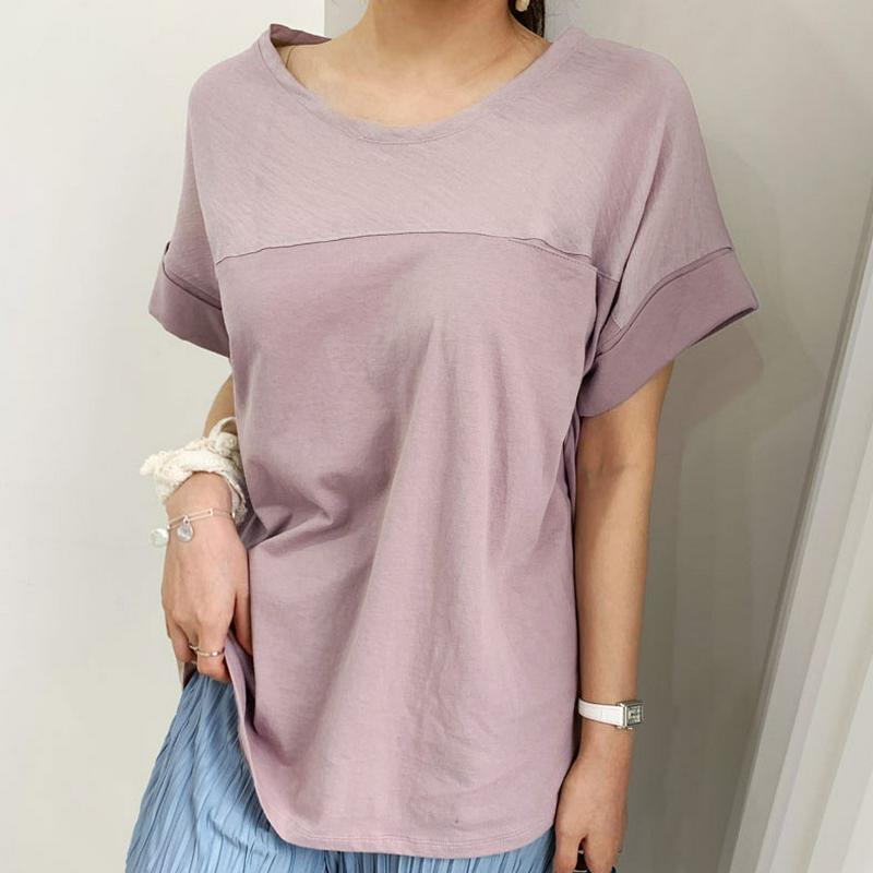コントラストポケットTシャツ・全5色・b61875 レディース【tops】【トップス Tシャツ 半袖 コントラスト カジュアル 