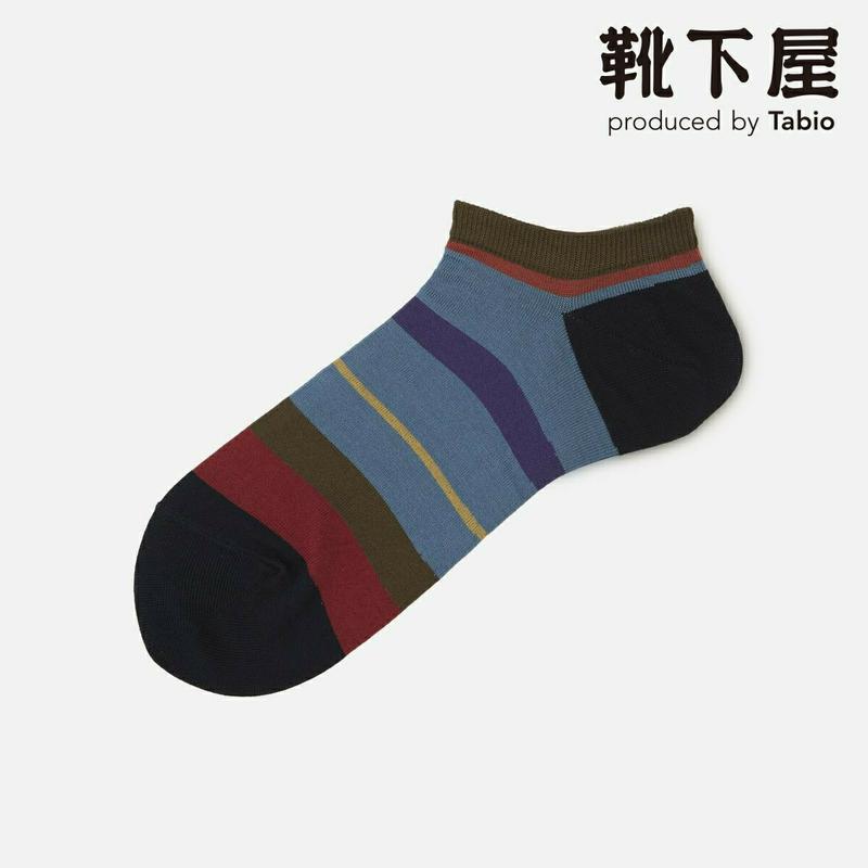 【全品送料無料★〜4/28 9:59迄】【あす楽】【Tabio MEN】 ミックスボーダースニーカー用ソックス / 靴下屋 靴下