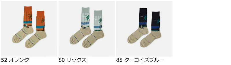 【全品送料無料★〜3/28 23:59迄】【あす楽】【Tabio MEN】 メンズ アートSOX「BEACH」レギュラー丈ソックス / 靴下屋 靴下 タビオ くつ下 メンズ 日本製