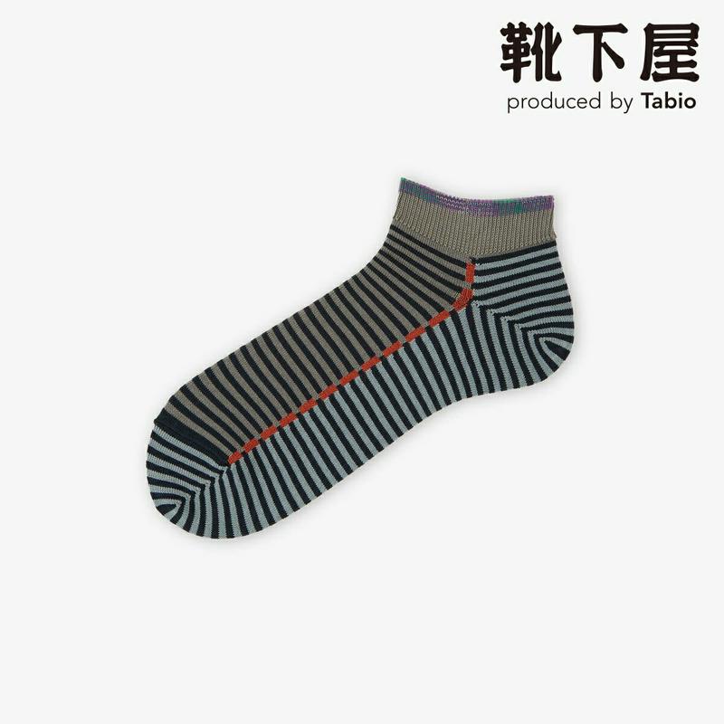 【あす楽】【Tabio MEN】 メンズ ALLボーダーステッチスニーカ用ソックス / 靴下屋 靴下 タビオ くつ下 メンズ 日本製 2106sl