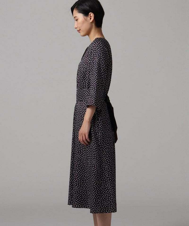 【洗える】ドットプリントロングワンピース