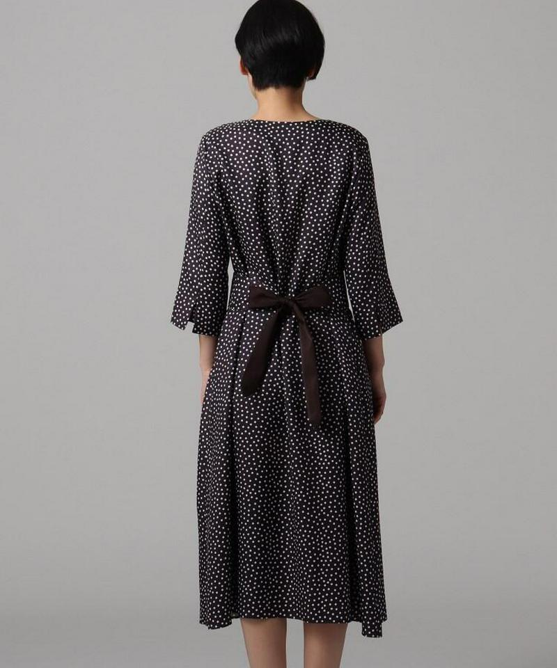 【洗える】ドットプリントロングワンピース