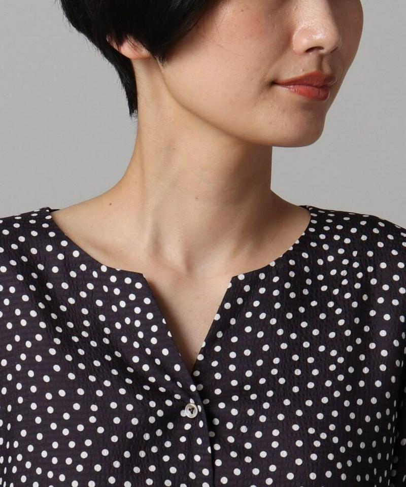 【洗える】ドットプリントロングワンピース