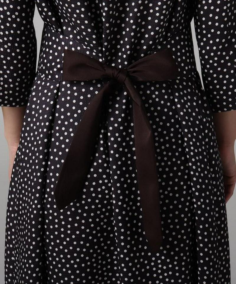 【洗える】ドットプリントロングワンピース