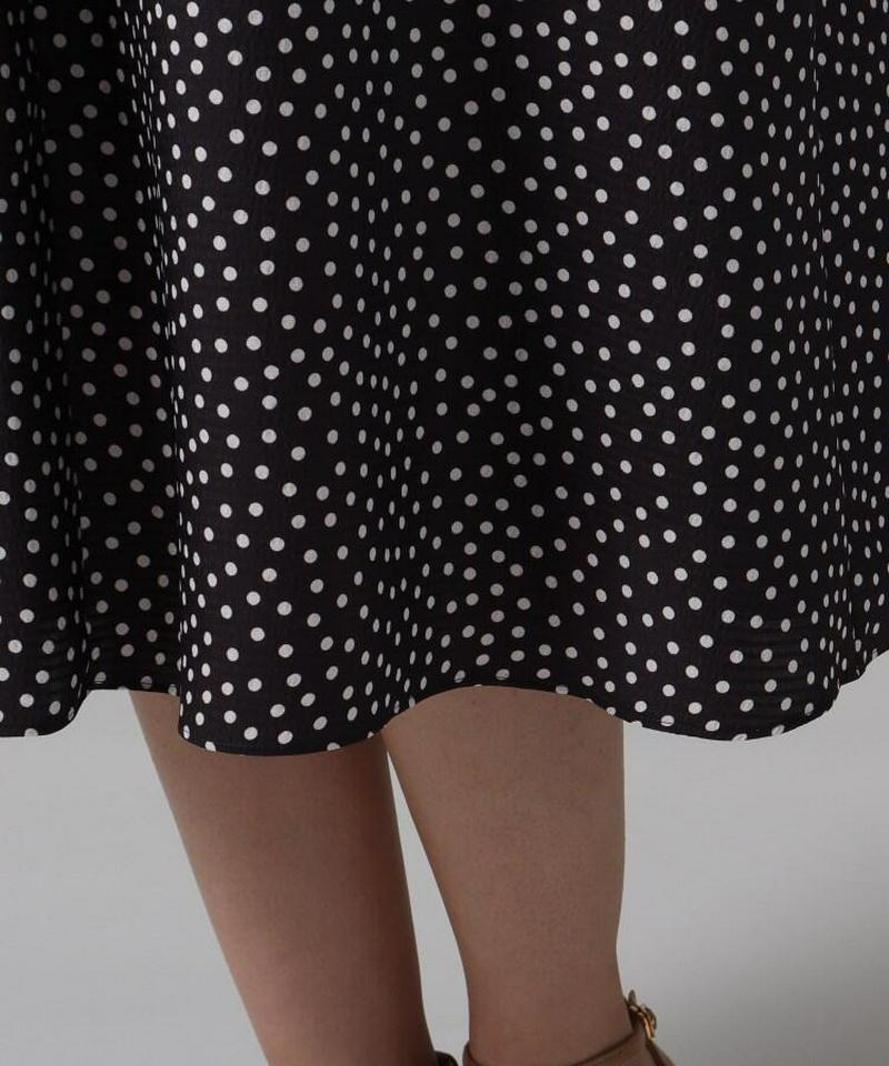 【洗える】ドットプリントロングワンピース