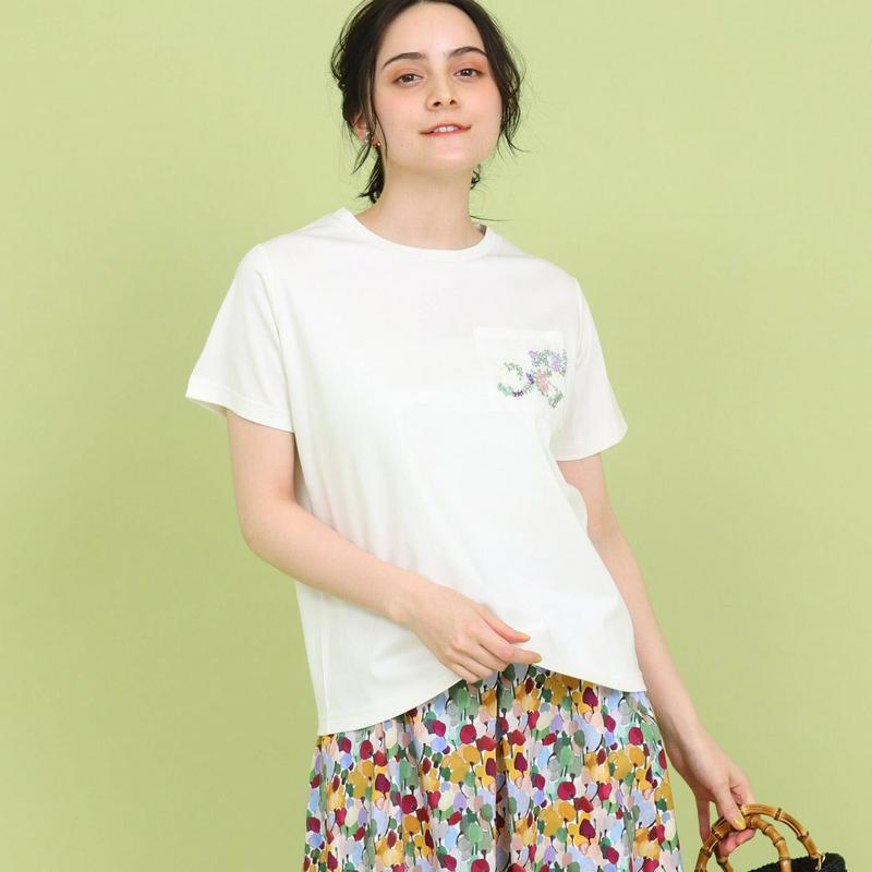 【手洗い可】刺しゅうポケットＴシャツ