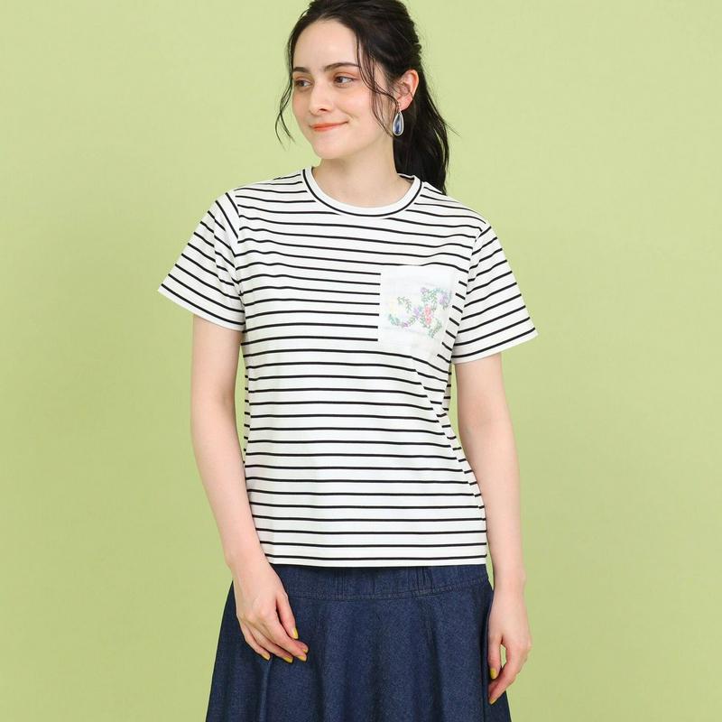 【手洗い可】刺しゅうポケットＴシャツ