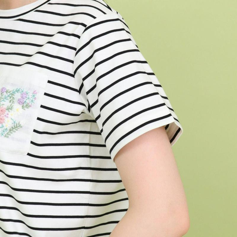 【手洗い可】刺しゅうポケットＴシャツ