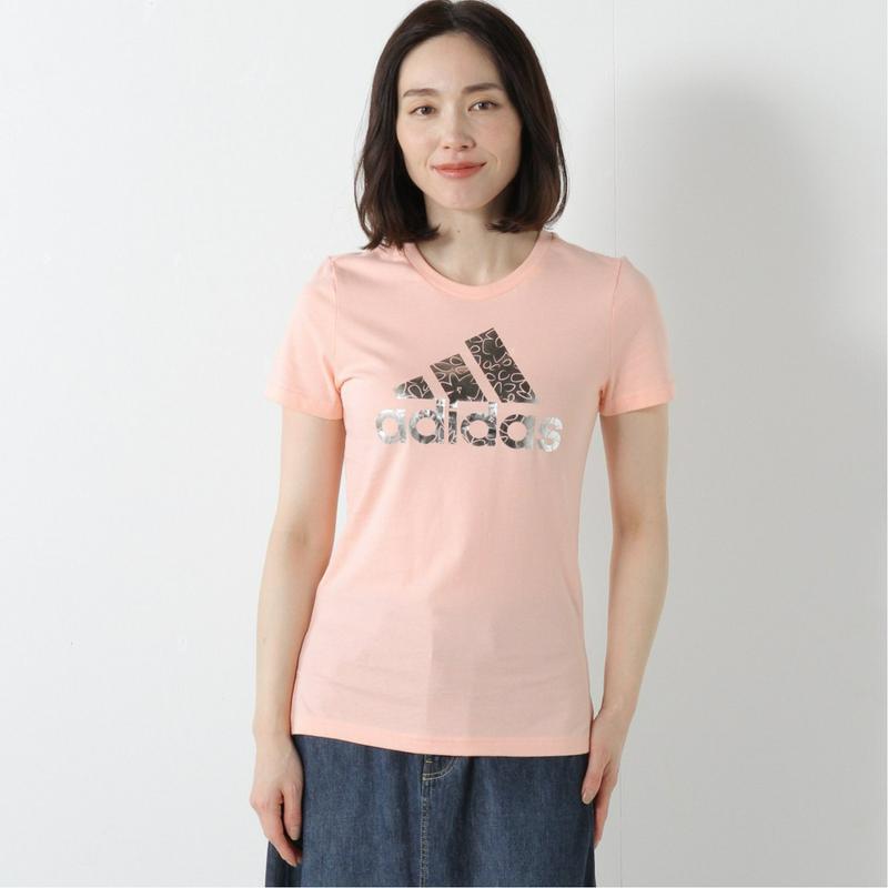 レディース　箔プリントロゴＴシャツ（アディダス/adidas）