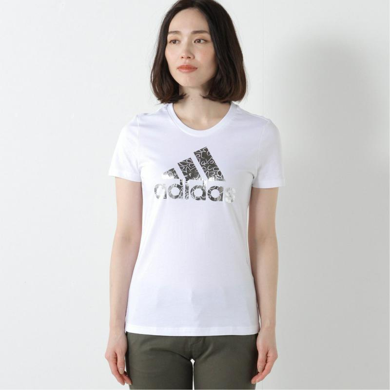 レディース　箔プリントロゴＴシャツ（アディダス/adidas）