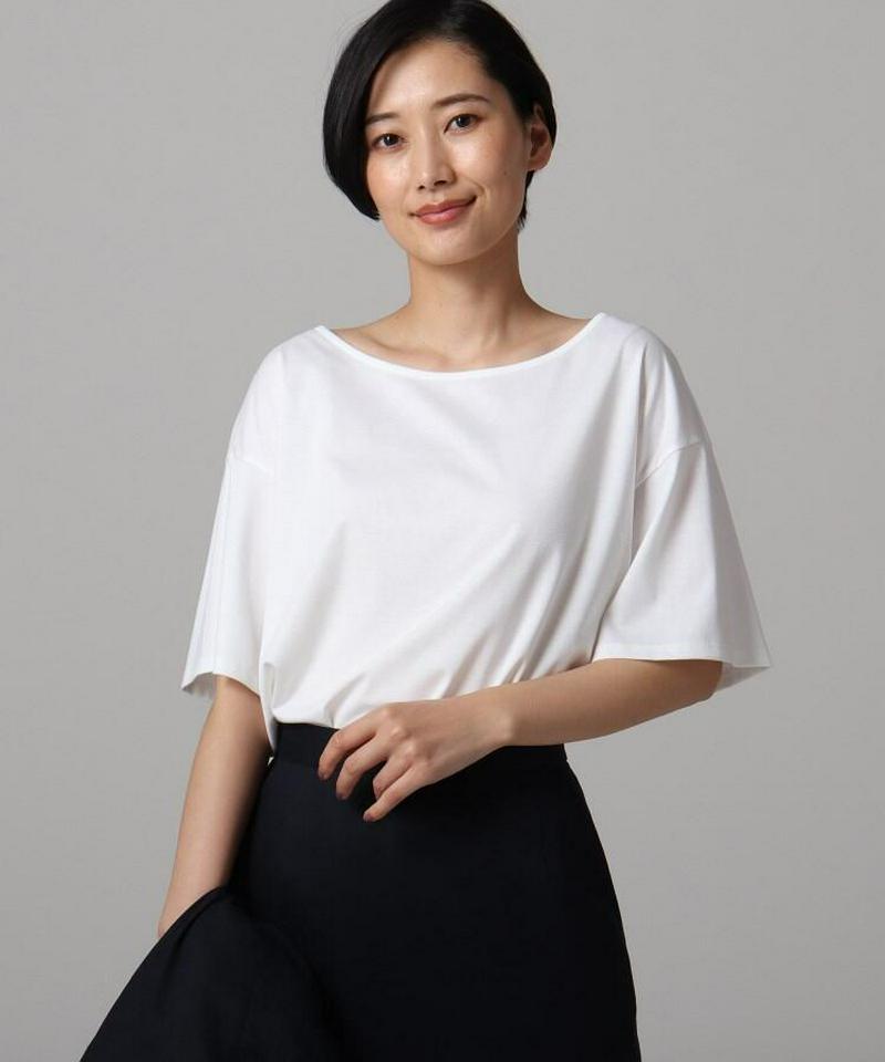 【洗える】バックレーススムースカットソー