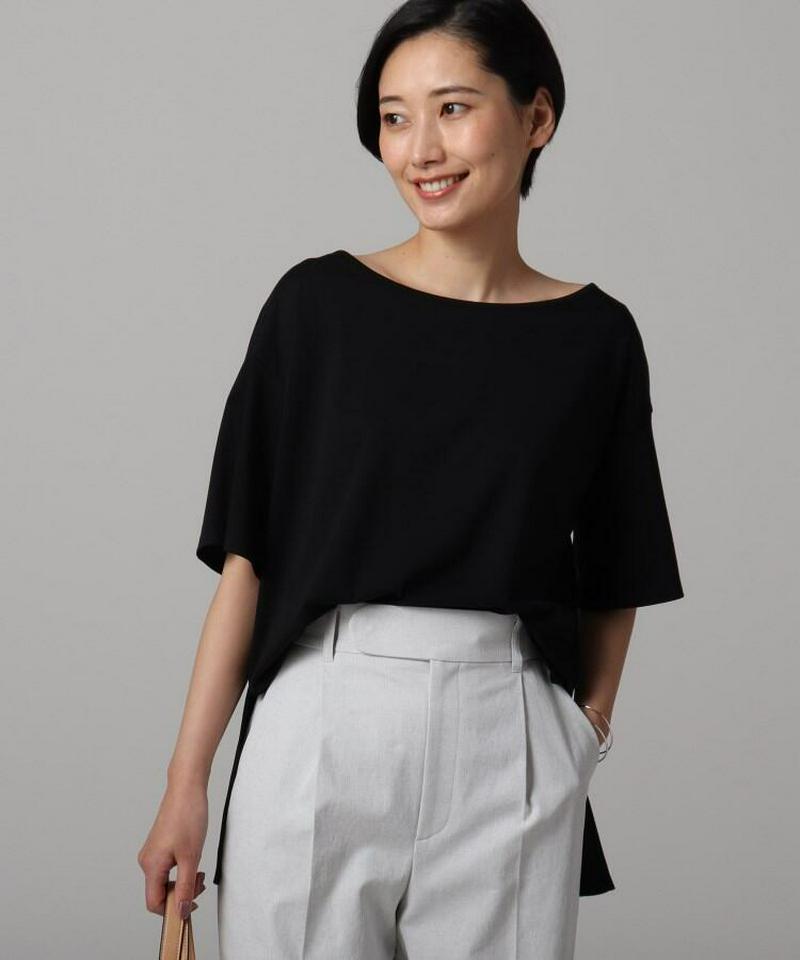 【洗える】バックレーススムースカットソー