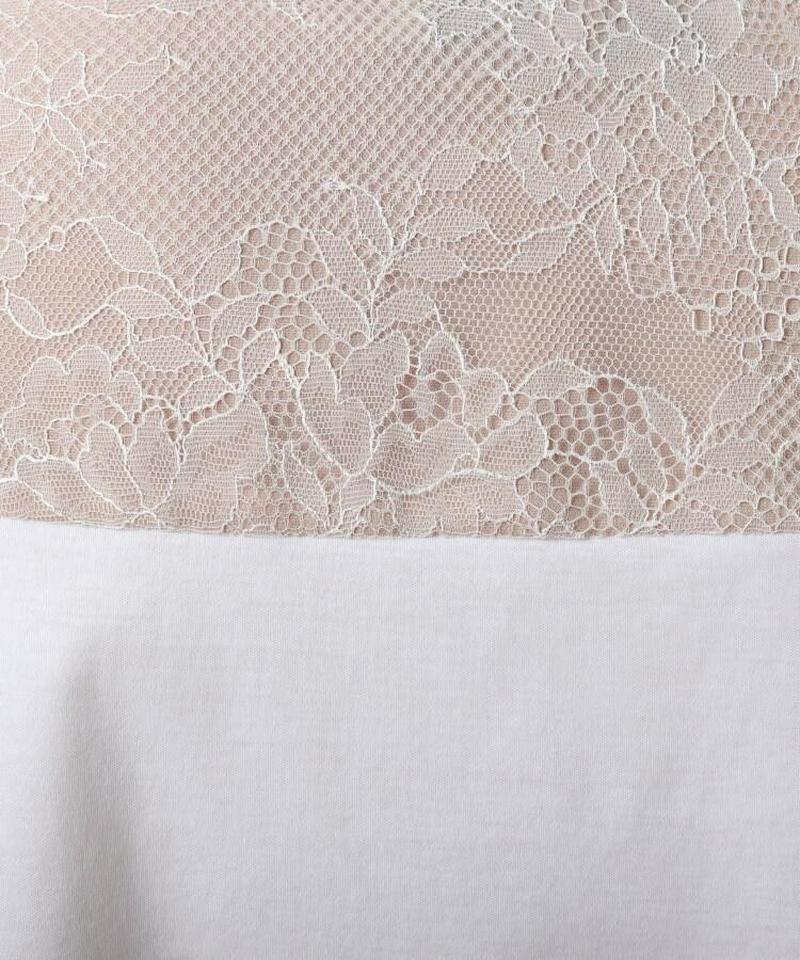 【洗える】バックレーススムースカットソー