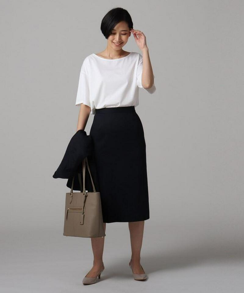 【洗える】バックレーススムースカットソー