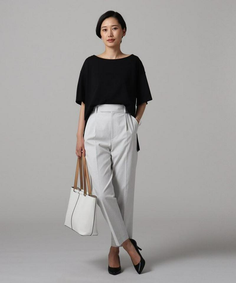 【洗える】バックレーススムースカットソー