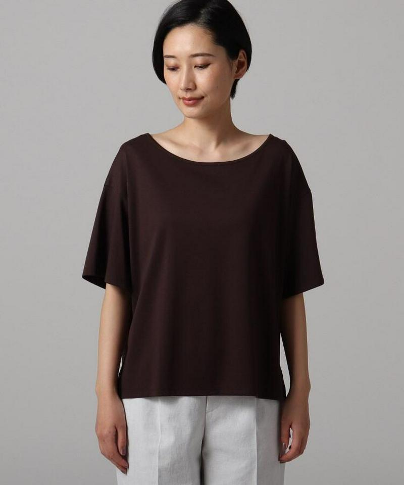 【洗える】バックレーススムースカットソー