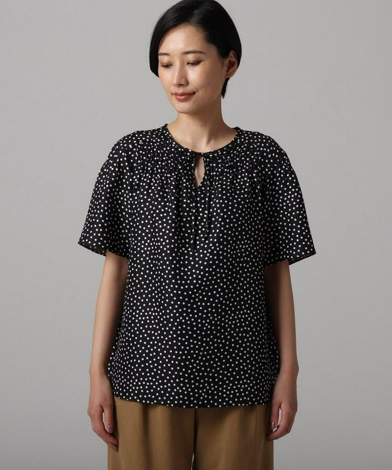 【洗える】ドットプリントブラウス