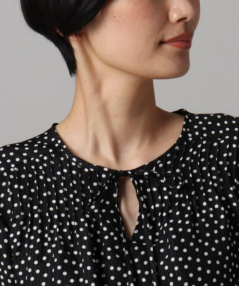 【洗える】ドットプリントブラウス