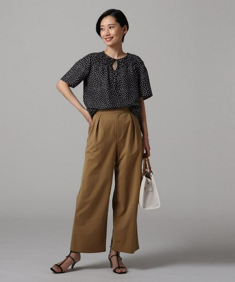 【洗える】ドットプリントブラウス