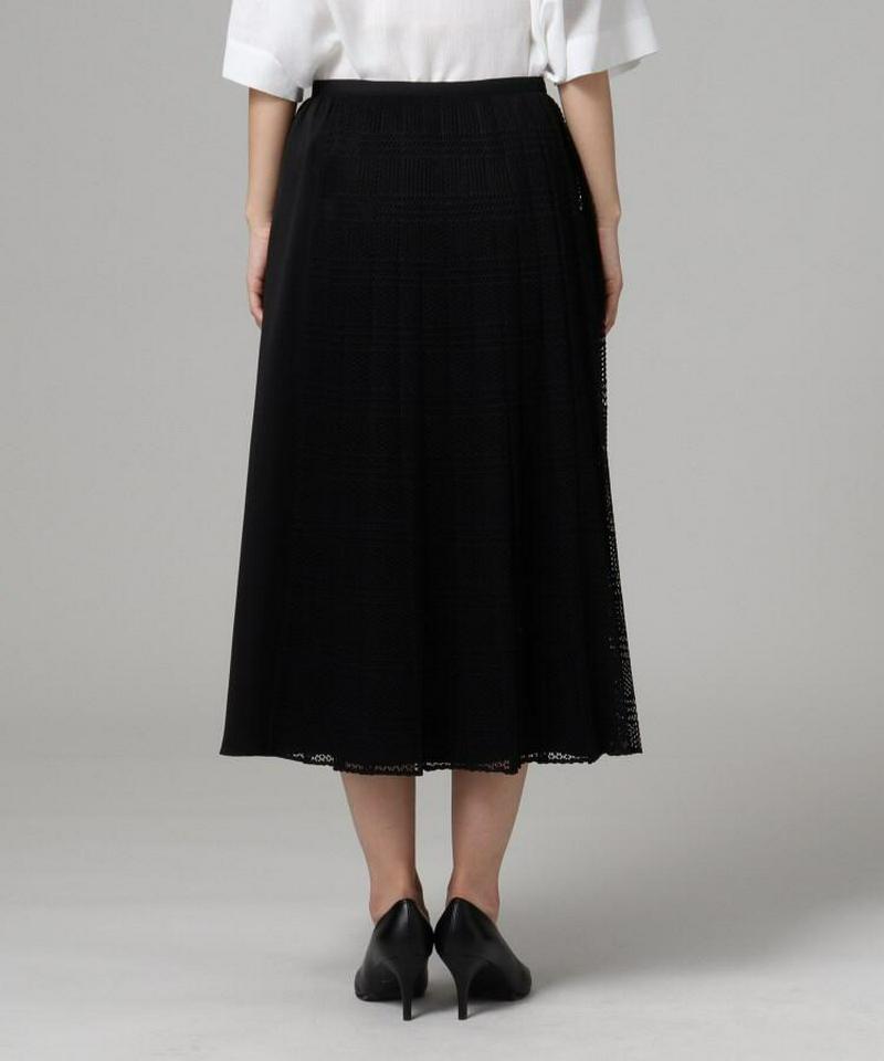 異素材ミックスミモレスカート