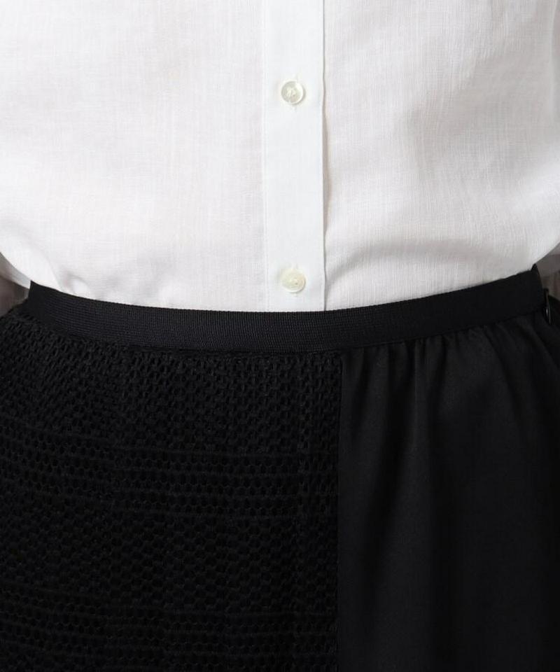 異素材ミックスミモレスカート