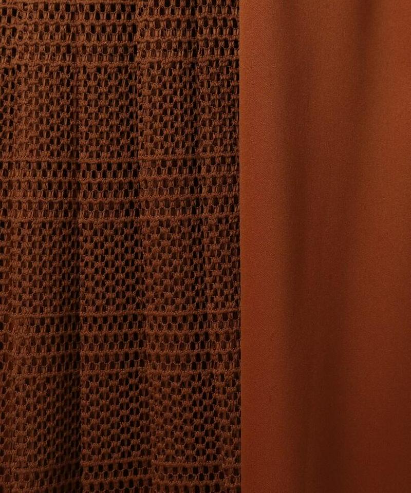 異素材ミックスミモレスカート